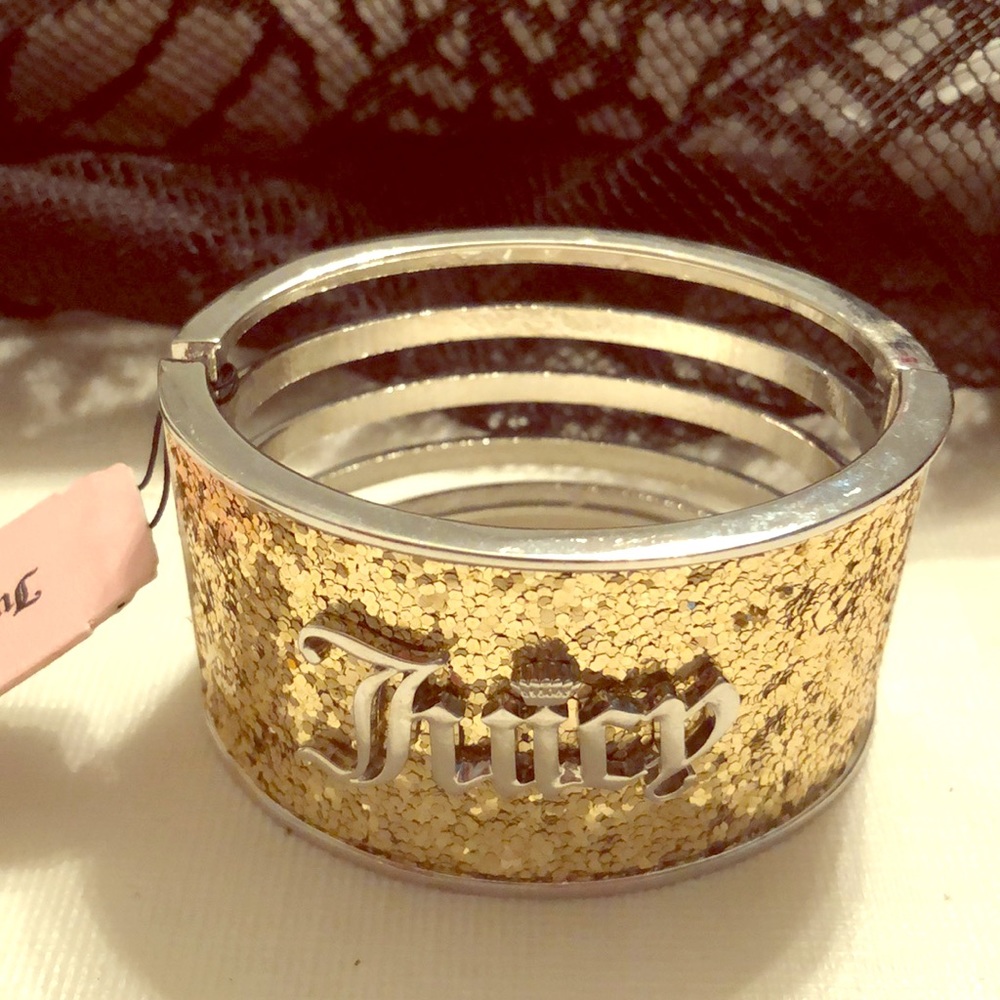 🆕WT JUICY! Silver/Gold Glitter Cuff